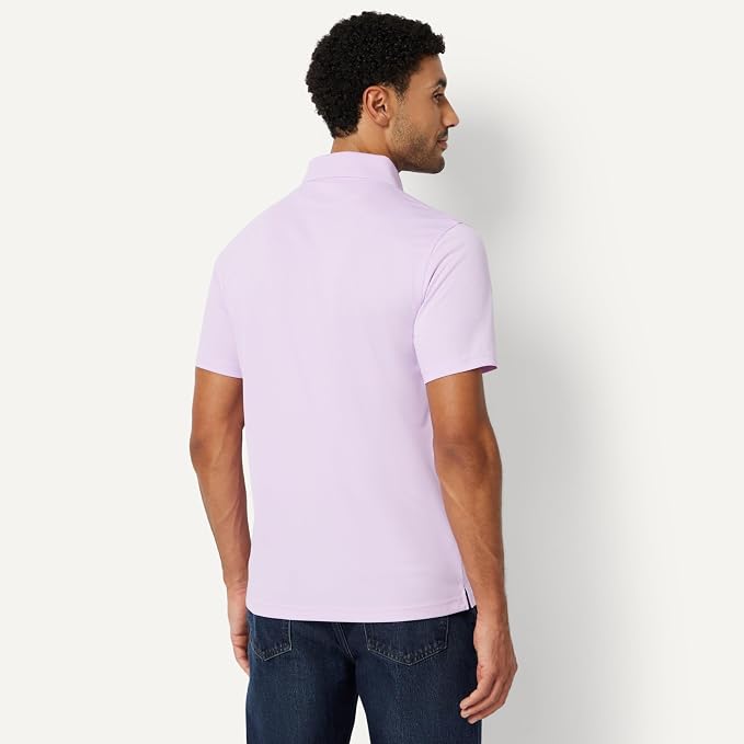 Amazon Essentials Men's Moisture Wicking Golf Polo Shirt, Short Sleeve, Slim-Fit, Quick-Dry, Active Wear