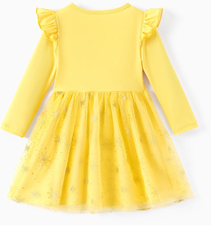 Disney Princess Frozen Minnie Mouse Dress Girls Sparkle Ruffle Tulle Tutu Birthday Party Fall Outfits Clothes Baby to Toddler
