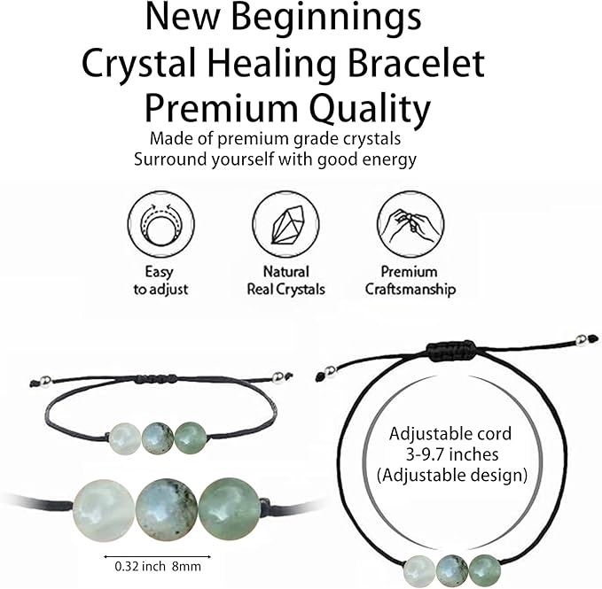 Healing Crystal Keychain Bracelet Set Healing Stones Anxiety Relief Natural Crystal Keychain for Women