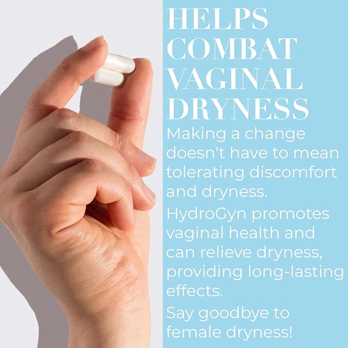 Hydro Gyn Vaginal Moisturizer Pills | Slippery Elm for Women Formulated to Support Healthy Moisture, Mood & Relaxation | Feminine Care Oral Capsules for Vaginal Dryness, ph Balance 60 Capsules (2)