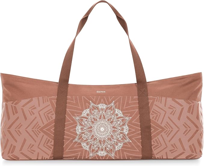 Gonex Yoga Mat Bag, Extra Canvas Gym Bag with Waterproof Pocket Metal Zipper, Fits Mat & Blocks, Stylish Yoga Mat Carrier for Women, Ideal for Yoga, Pilates, Workout, Travel