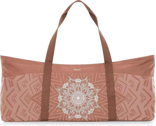 Gonex Yoga Mat Bag, Extra Canvas Gym Bag with Waterproof Pocket Metal Zipper, Fits Mat & Blocks, Stylish Yoga Mat Carrier for Women, Ideal for Yoga, Pilates, Workout, Travel