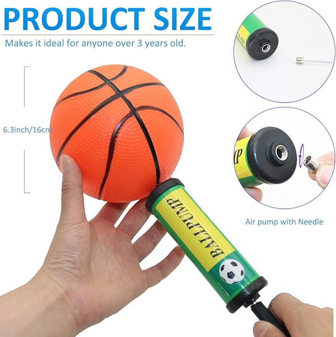 Oleitodh 40Pcs Mini Basketball Set, 6" Inch Small Basketballs with Pump for Over The Door Hoop Games, PVC Indoor Outdoor Play, Pool Beach Basketball, Party Favors, Adults Kids