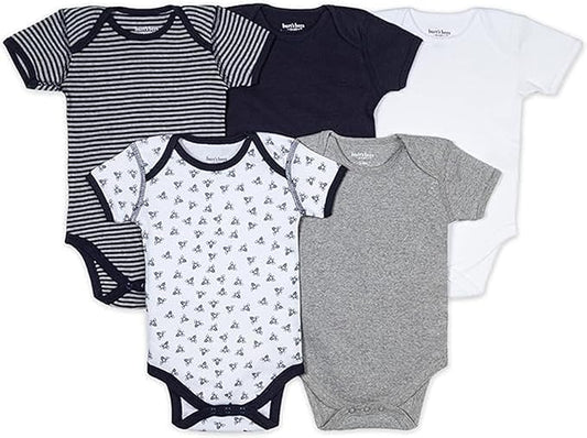 Burt's Bees Baby Bodysuits, Short Sleeve and Long Sleeve One-Pieces, 100% Organic Cotton