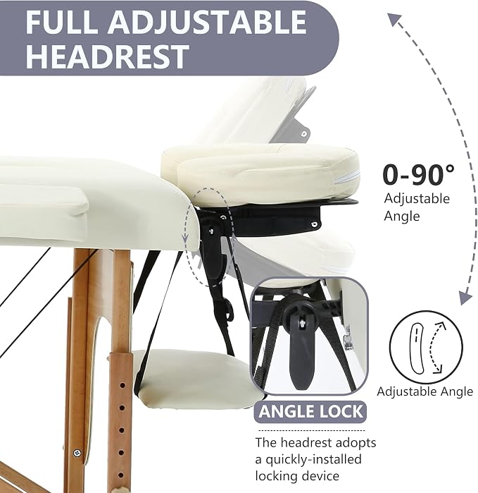 BestMassage Massage Bed Portable Massage Table 24 inch Wide Lash Bed Height Adjustable 2 Folding Spa Table with Non-Woven Bag for Spa Footmassage Facial CareSpa Tattoo
