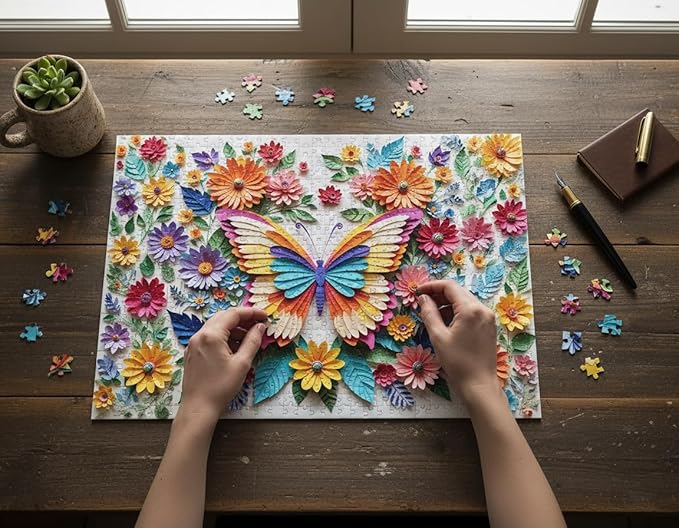 1000 Pieces Jigsaw Puzzles for Adults, Floral & Bird Series - Exquisite Nature Art & Seamless Fit, Calming Brain Teaser, Large 28" x 20", Great Gift for Garden Lovers（Wings of Spring）