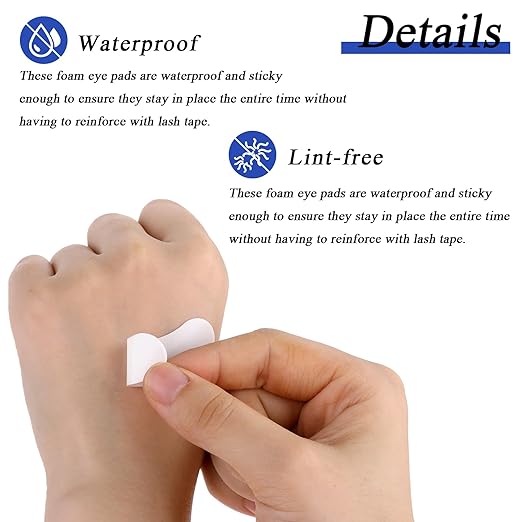 Eye Pads Lash Extensions, 100 Pieces Under Eye Pads for Lash Extensions Sticky Lash Lift Pads Eyelash Perm Pads Non-Lint Foam Eye Pads for Eyelash Extensions Perming Tinting Lifting