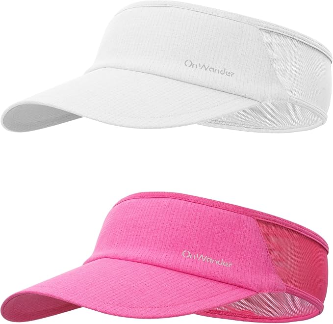 Sport Sun Visor Hat for Women Men - Lightweight Stretchy Polyester Spandex Quick Dry Sweatband Wrinkle Resistant
