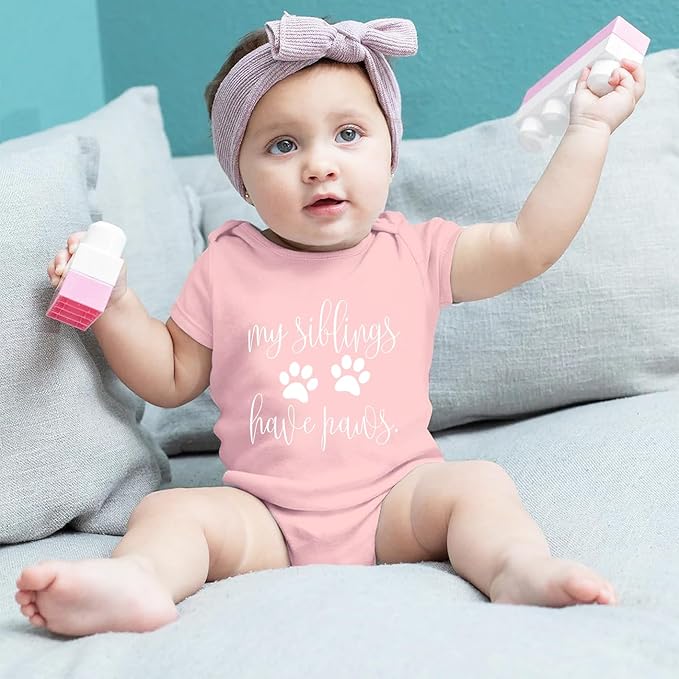 listery My Siblings Have Funny Paws Bodysuit Have Paws Baby Bodysuit Baby Paws Romper Dog Baby Bodysuit