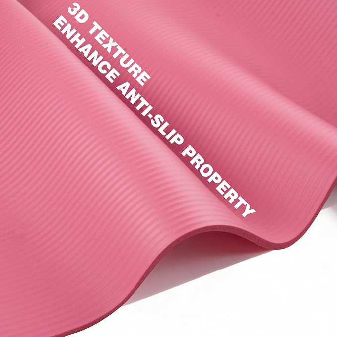 KEEP Extra Thick NBR Yoga Mat for Women & Men, 10mm Thick, 72”x24” Large Exercise Mat with Non-Slip Workout Mat for Yoga, Pilates, Stretching, Meditation – Wide & Cushioned Fitness Mat