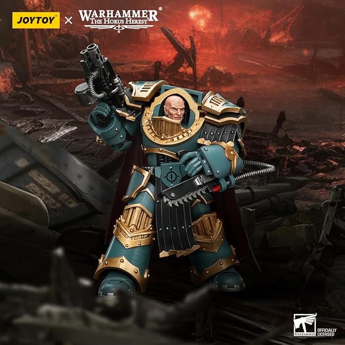 Joytoy Warhammer The Horus Heresy Sons of Horus 1:18 Action Figure Mecha Joy Toy Legion Praetor in Cataphractii Terminator Armour Collection Model Anime 4.9 inch