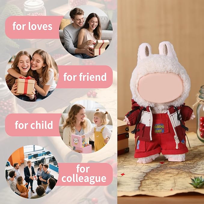 Coolcandy 17cm Doll Clothes, Fashionable Dolls Outfit with Accessories Suit, Stylish Adorable Dolls Clothes Set, Soft Fabric, Detailed Stitching(Doll Not Included)
