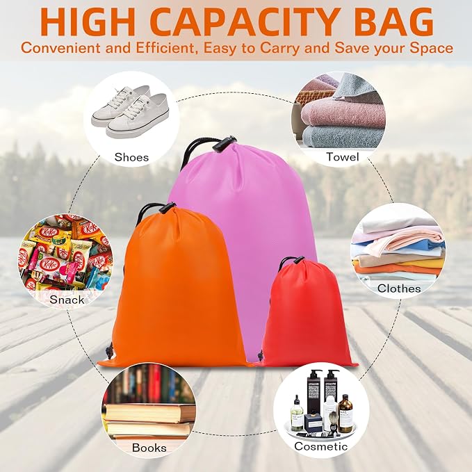 iMucci Upgrade Drawstring Bag Sack Nylon Bag Ditty Bag for Gym Traveling, Hiking, Yoga, Shopping