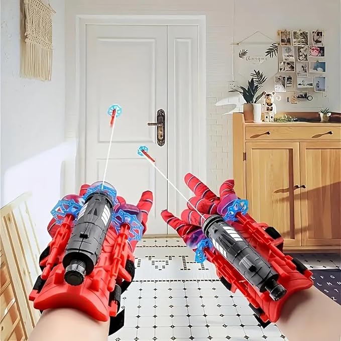 2 Pcs Spider Silk Wrist Launcher - High-Precision Web Shooter for Cosplay, Roleplay & Outdoor Fun - Adjustable Strap, Durable Design, Safe for Kids& Adults