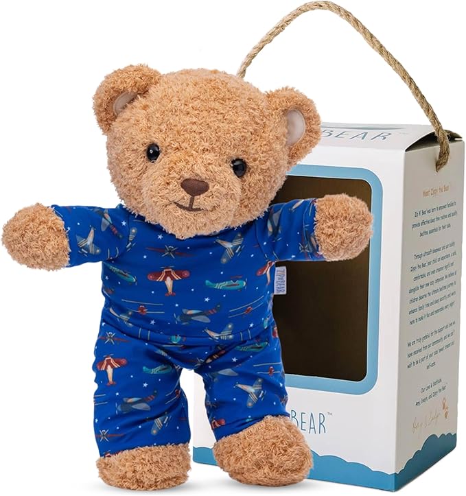 Zip N' Bear Soft Plush Teddy Bear Stuffed Animal with Sky Sleepers Pajamas - Zippy The Bear Cute Cuddly Plush Toy, Perfect Sensory Teddy for Kids, Toddlers - Adorable Gift & Bedtime Companion