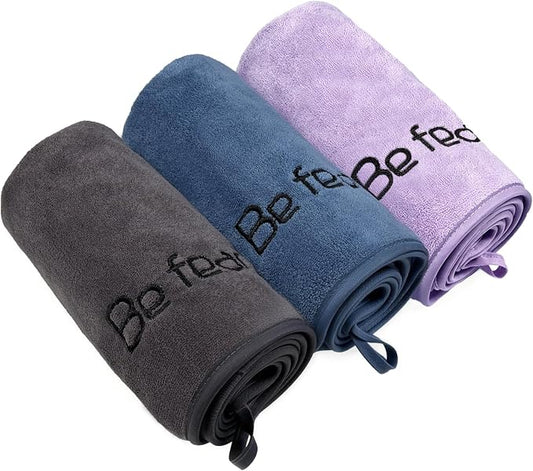BOBOR Gym Towels for Men and Women, 3 Pack 15 x 30 Inch Microfiber Workout Towels, 400 GSM Quick Dry Sweat Towels with Center Hanging Loop, Soft Absorbent Sports Towels for Yoga, Running, Swimming