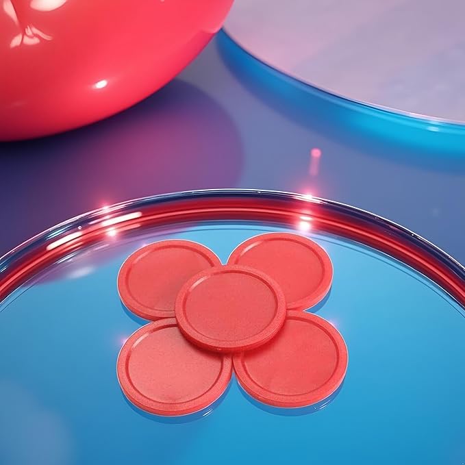 5Pcs Red Mini Air Hockey Table Pucks 50mm Puck Table New 2-inch Convenient and Attractive Air Hockey Arcade and Table Games
