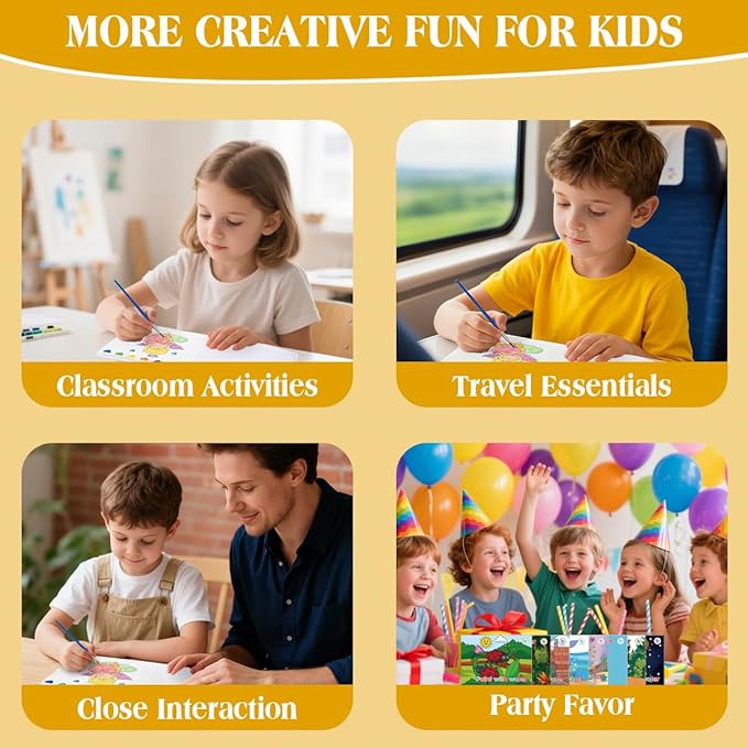 8 Pack Coloring Books Party Favors for Kids, 8 Theme Water Coloring Books Paint Sets for Kids, Art Craft Coloring Gift with Brush Classroom Prizes Return Gifts for Birthday