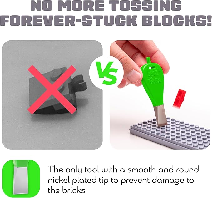 World's Fastest Separator Tool - Efficient Remover for Kids and Adults - Perfect for Ages 6 and Up - Essential Brick Tool (Lime Green)
