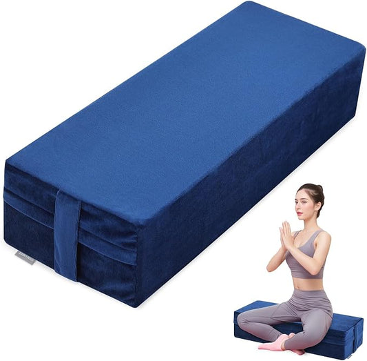 GOFORIT Yoga Bolster Pillow for Meditation and Support，Rectangular Meditation Pillow for Restorative Yoga，26.5"X9.5" X6"