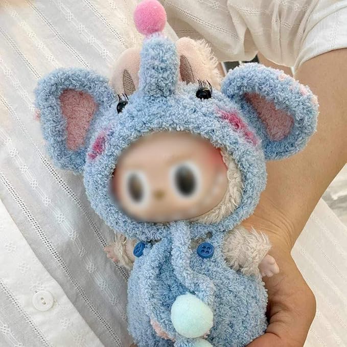 17cm Doll Clothes Accessories for 17cm Dolls Outfits Clothes Cute Stylish Set NO Doll (Blue Elephant)