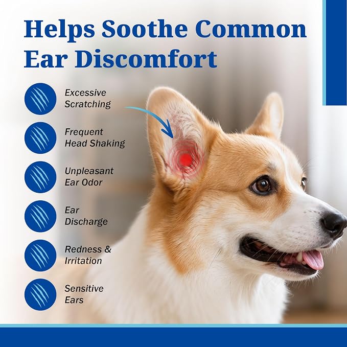 Yeast Infection Treatment for Dogs, Otitis Externa Ear Drops for Dogs, Supports Yeast Ear Infection Care & Ear Wellness, Supports Ear Comfort, Itching, Redness & Discomfort, 1.01 fl oz (30 mL)