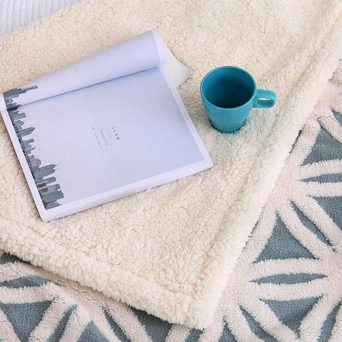 LOMAO Sherpa Fleece Blanket Gifts for Mom Dad Cozy Soft Throw Blanket for Women Men Birthday Gifts Dual Sided Couch Sofa Bed Blanket (Light Blue, 71''x80'')