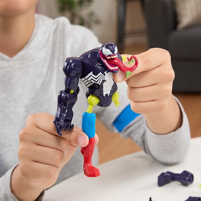 SPIDER-MAN Marvel MixMashers Venom vs. Venomized, Custom Action Figure & Accessories 2-Pack, 5-Inch-Scale Super Hero Toys for Kids Ages 4+ (Amazon Exclusive)