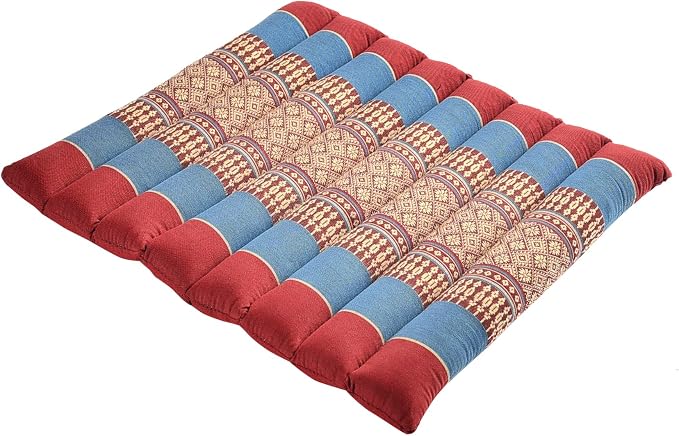 Zafuko Rollable Cushion - Organic Kapok Filling, use Rolled or Flat for Yoga and Meditation, Lightweight, Great car or seat Cushion