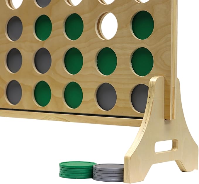 Tailgating Pros Premium Giant Four in a Row with Carrying Case - Jumbo Oversized Outdoor Yard Game - Connect Multiple Pucks in a Row to Win - Many Puck Colors Available!