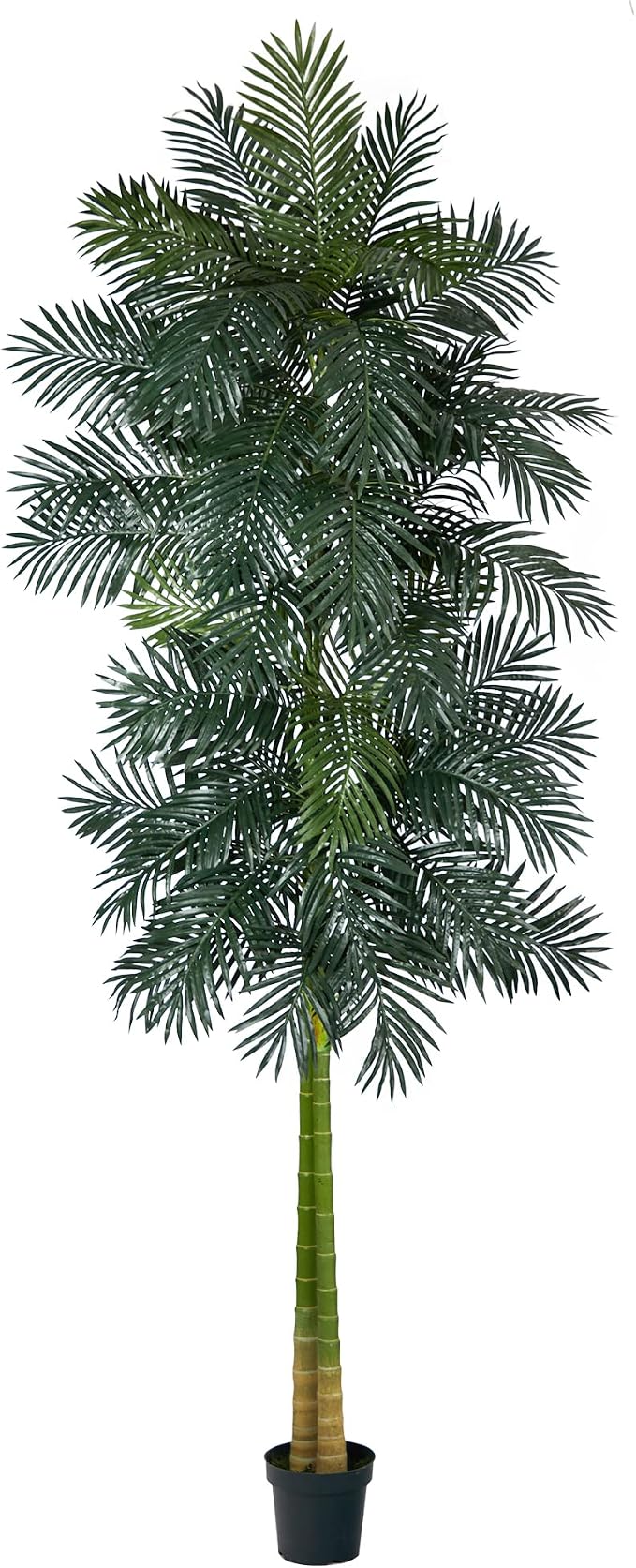 Nearly Natural 10ft. Double Stalk Golden Cane Artificial Palm Tree
