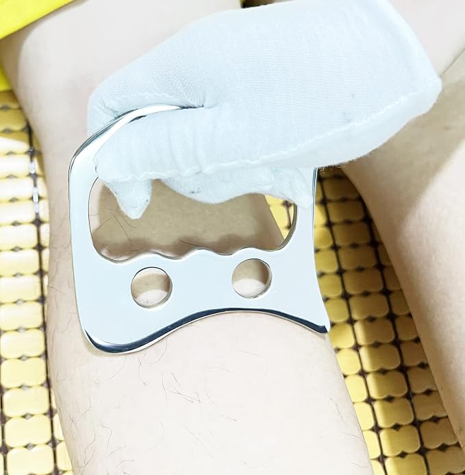Gua sha Tool gua sha Stainless Steel iastm Tool Gussha Massage Tool Muscle Scraping Tool for Soft Tissue Therapy and Reduce Arms,Back, Legs, Neck Muscle Pain(DN)………