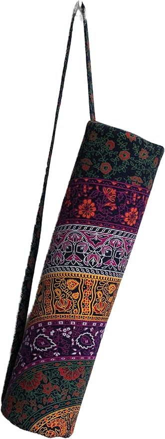 INDIAN CRAFT CASTLE ICC Yoga Mat Bag Carrier Full-Zip Exercise Yoga Mat Carry Bag for Women Men with Multi-Functional Storage Pockets and Adjustable Shoulder Strap 26X6 Inches