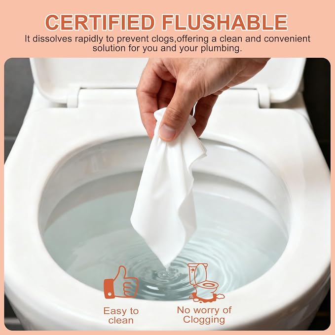 twoworld 50 Feminine Wipes Flushable Travel Individually Wrapped | Travel Wipes for Women,Feminine Care Wet Wipes Travel Size Vaginal Wipes for Adult,Girl and Homeless(Lavender)