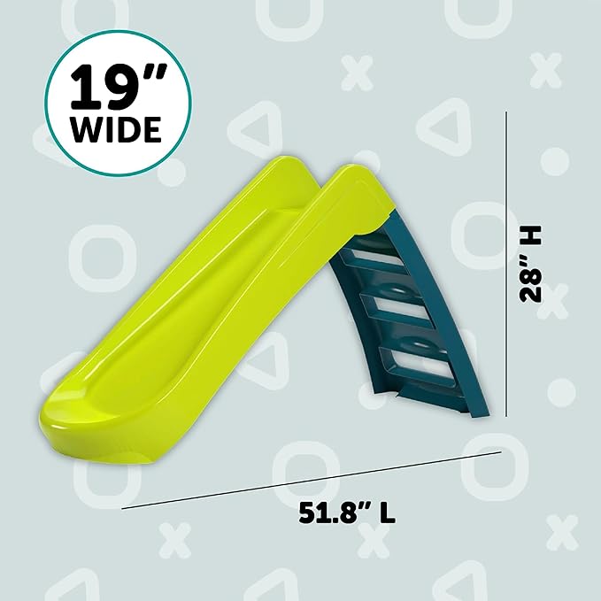 Fun N Fold Slide for Kids – Indoor or Outdoor Playset with Wide Steps and Smooth Sliding Surface for Safe Active Play – Lightweight Portable Activity Toy for Boys and Girls, Ages 18 Months+