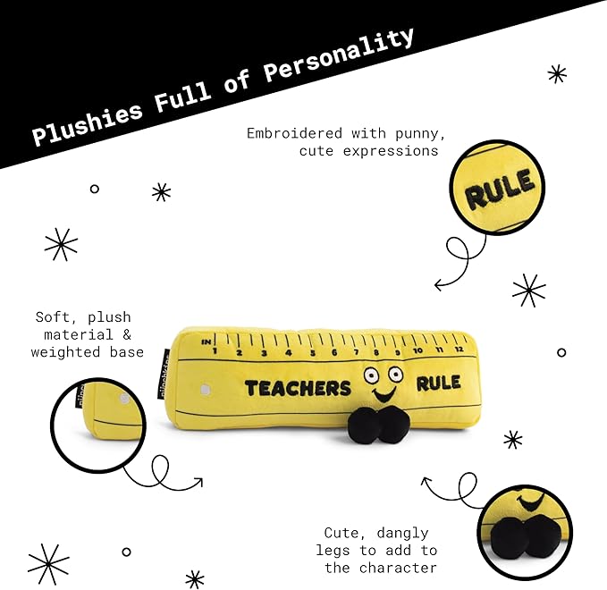 Ruler Plushie - Teachers Rule Cute Ruler Plush, Gift for Teachers, Adorable Plush Toy for Gifting