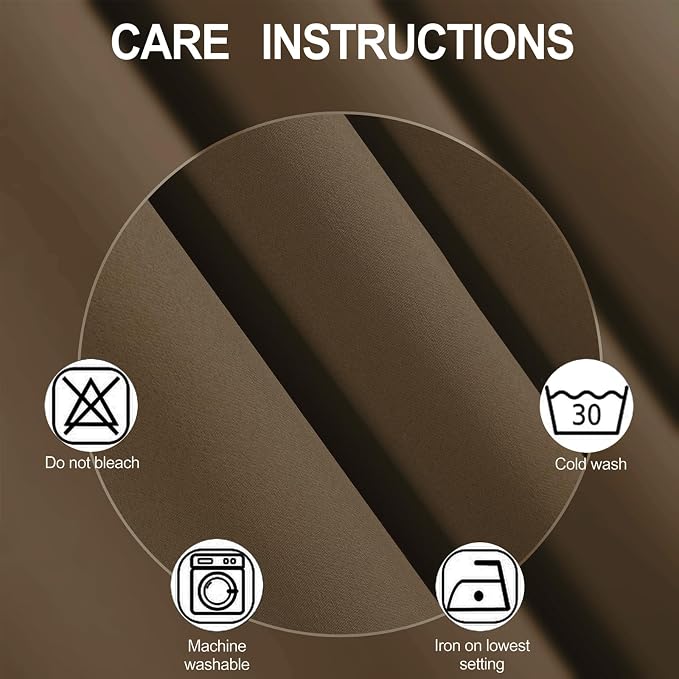 LEMOMO Brown Blackout Curtains 42 x 54 Inch Length Set of 2 Panels Grommet Bedroom Curtains for Living Room