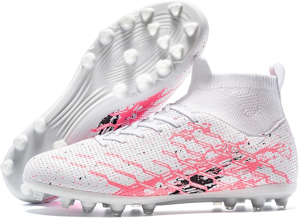 Kids Slip On Soccer Cleats for Boys Girls Youth Training Football Shoes