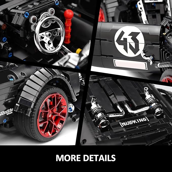 Mould King 13108N Mustang Car Building Kits, MOC Building Blocks Set to Build, Gift Toy for Age 14+ /Adult Collections Enthusiasts(2943 Pieces, Static Versionl)