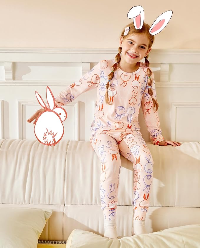 Bamboo Viscose Toddler Girls Kids Pajamas Unicorn Mermaid Pjs Long Sleeve Snug fit 12M-8Y 2pcs Soft Jammies
