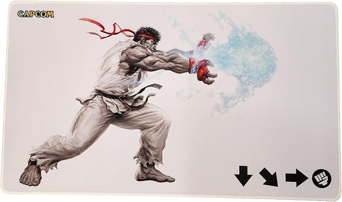 Street Fighter V Hadoken Playmat, Multi-Functional playmat Serves as Surface for Gaming Comfort and as a Protective Layer for Your Cards, Game Pieces and Table, Made from neoprenepolyester Fabric