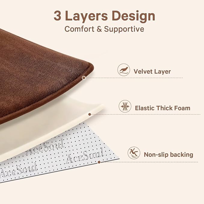 Baby Play Mat for Floor,Ultra Thick Elastic Foam 50"x50" Playmat Tummy Time Muscle Crawling Exercise Activity Cushion Gym Mat Nursery Playroom Area Kids Rug for Babies, Toddlers,Infants,Reddish Brown