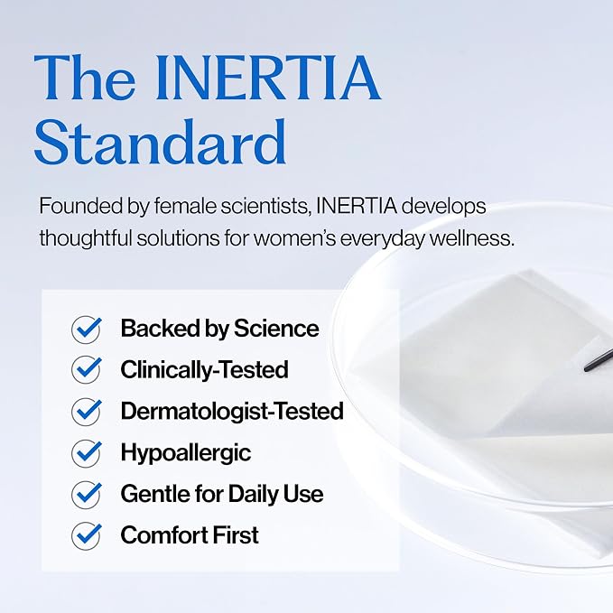 INERTIA Feminine Wipes - Flushable Intimate Wipes, pH-Balanced Microbiome Formula for Women, Biodegradable, Sensitive Skin, Individually Wrapped, 15 Count