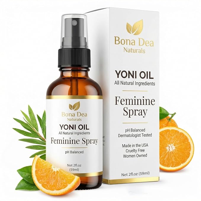 Bona Dea Naturals Feminine Spray for Women – All Natural Yoni Oil Deodorant & Moisturizer, Organic Essential Oils, Chemical-Free, Sensitive Vaginal Care, Made in the USA | 2 oz Spray