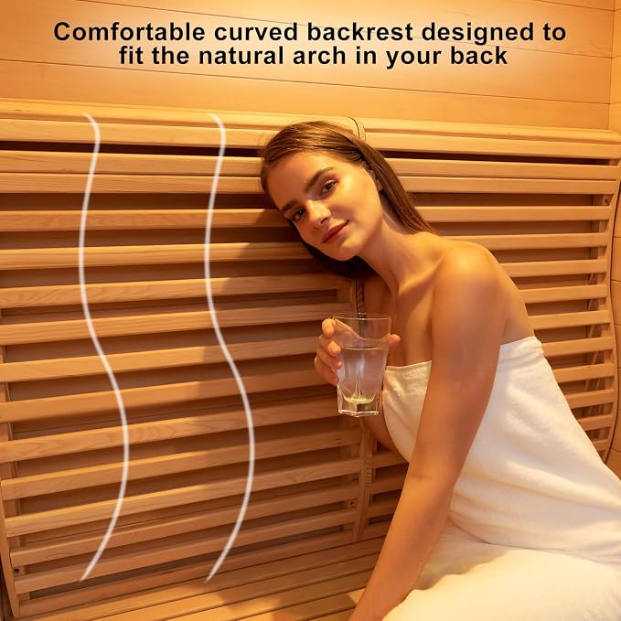 ZONEMEL 3 Person Wooden Steam Sauna Room, Canadian Hemlock Luxurious Indoor Sona House with 6 KW Heater, WiFi Controller, Bluetooth Speaker, Wooden Bucket, Scoop, Reading Light, 220V, 195℉