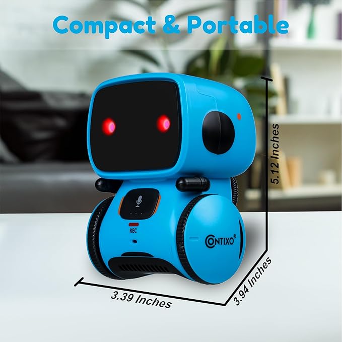 Contixo R1 Kids Robot Toy, 3pcs Interactive Smart Robots with Voice Control Talking Dancing Learning Touch Sensor Compact Educational Portable Toy for Boys Girls Toddlers 3-8 Years Old Birthday Gifts