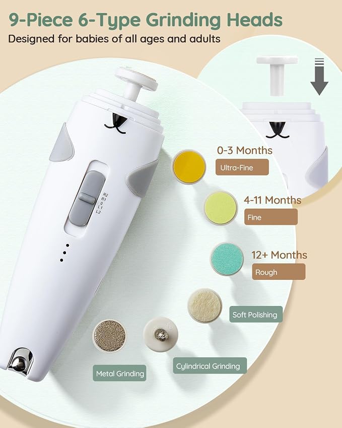 Lilian&Gema Baby Healthcare and Grooming Kit, 28-in-1 Rechargeable Nail Trimmer Electric Set, Dual Auto Light Baby Nail Care Kit, Portable Newborn Nursery Health Care Set for Infant Toddlers Boy Girl