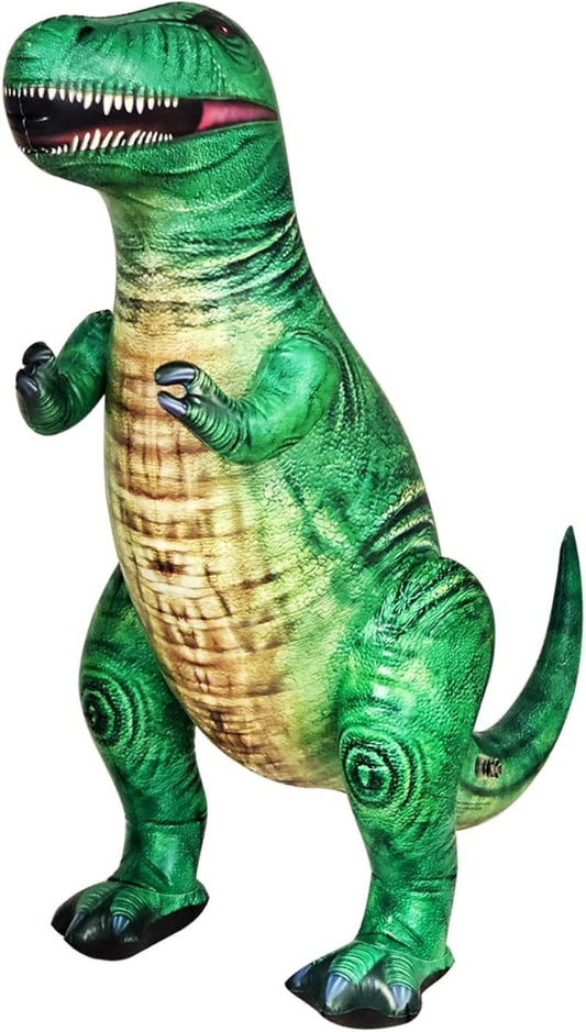 Jet Creations T-Rex Inflatable 43" Lx37 H, Ages 3+ Dinosaur Toy – Party Decoration, Pool Play, Yard Display, Jurassic Themed Photo Prop, VBS, Wild Green, 1 pc