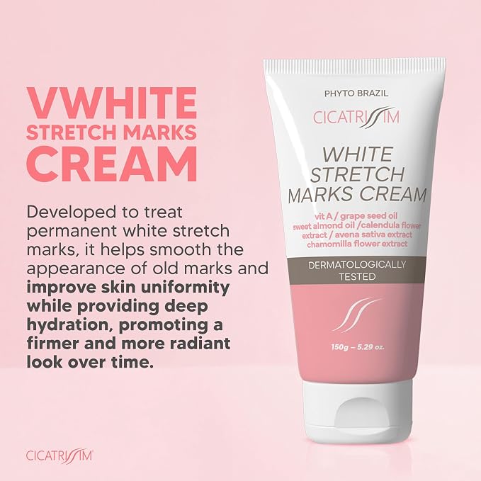Cicatrissim Targeted Stretch Mark Cream for White and Established Striae - Softens Stretch Marks, Evens Skin Tone, and Supports Firmer Skin - All Skin Types - 5.3 oz