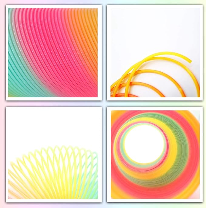 4.2 Inch Boxed Jumbo Rainbow Coil Spring Toy,Classic Giant Novel Magic Decompression Spring Toy,Great for Small Party Favor, Stocking Stuffers for Kids & Adults